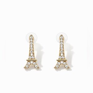 Elegant Gold Eiffel Tower Stud Earrings